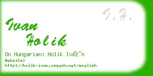 ivan holik business card